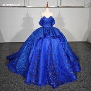 Jancember Superfine Classic Quinceanera Dresses Sweetheart Cap sleeve Court Train Draped Lace Up Bar Mitzvah DY9995