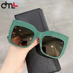DML Black Square Oversized Sunglasses Women Big Frame Colorful Sun Glasses Female Mirror Oculos Unisex Polarized UV400