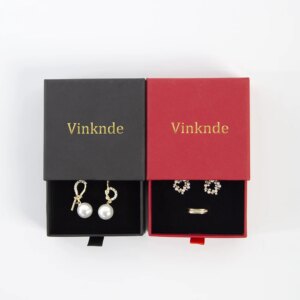 100pcs Drawer Travel Jewelry Packaging Gift Box Custom Logo Greeting Card Necklace Bracelet Organizer Case Boxes Dropshipping