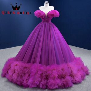 Elegant Tulle Pleat Off The Shoulder Evening Dress 2023 New V Neck Formal Prom Ball Gowns Robes De Soirée Custom ZX49