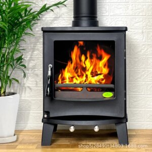 Real Fireplace Firewood Household Glass Door Cast Iron Country Villa Independent Firewood Stove Self-built Heating Stove