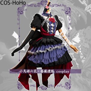 COS-HoHo Anime Love Chunibyo & Other Delusions Takanashi Rikka Rose Dress Elegant Cosplay Costume Halloween Party Outfit Women