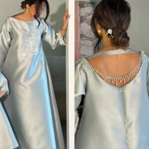 Customized Satin Pearl Tassel Engagement A-line O-Neck Bespoke Occasion Gown Midi es Saudi Arabia Simple Evening Dresses
