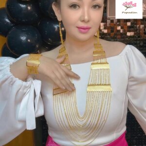 New Dubai 24K Gold Plated Necklace, Earrings and Bracelets for Women’s Wedding Party Jewelry Set DD10512