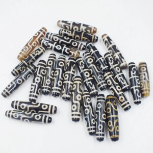 25pcs Tibetan Dzi Beads, DIY Jewelry Making Loose Beads Prayer Natural Tibetan Agates Dzi Beads for Handmade Bracelet Neckalce