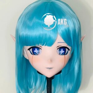 Customize Character Female/Girl Resin Kig Full Head With Lock Anime Cosplay Japanese Anime Kigurumi Mask