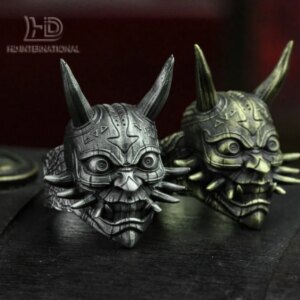 Ghost Mask, Ghost Ring, Prajna Mask Ring, Japanese Mask Ring, Men’s Ring