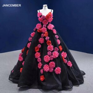 Ball Gown Party Dress For Wedding V-Neck Wedding Guest Dress Lace Up Flower Evening Dress Wedding Dresses suknia balowa RSM67505