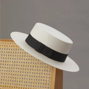 Summer handmade hat men and women’s big round flat top wide eaves shade holiday