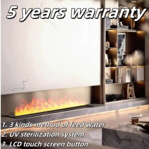 5 Years Warranty Length 3D mist fire vapor electric 3d water steam fireplace 180 cm