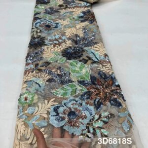 New Design Beautiful Nigerian African Tulle Lace Fabric 2025 High Quality 5 Yards African French Tulle Lace Fabric With Sequins