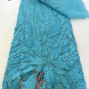 The Latest African Sequined Beaded Lace 3D Fabric 2025 Groom Nigerian Wedding Bride Embroidery French Tulle Dress Sewing 5 Yards