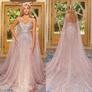 Graceful Evening Dresses Mermaid Strapless Sequins Sleeveless Backless Prom Gowns Party Dresses Customized Robe De Soirée