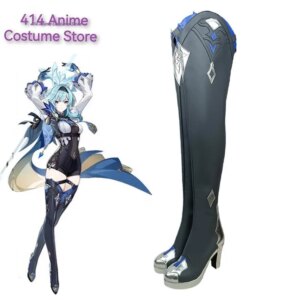 Genshin Impact Eula Cosplay Shoes Anime Chinese Style Halloween Party for Women Game Role Playing Costume Props