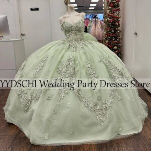 Mexico 2025 Quinceanera Dresses Corset Ruffle Sweetheart Wedding Dress Elegant Ball Gown Party Dresses Flower Luxury Shiny Pink