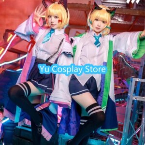 Yu-Cosplay Saiba Midori Momoi Cosplay Costume Game Blue Archive Cosplay Dress Party Suit Halloween Uniforms Anime Clothing Custo