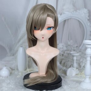 Customize Character Female/Girl Resin Kig Full Head With Lock Anime Cosplay Japanese Anime Kigurumi Mask