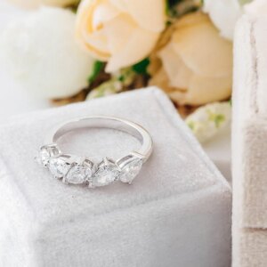 Provence Luxury Wedding Ring Platinum PT950 DEF/VS Lab Grown Diamond Pear cut Party Fine Jewelry Ring  Personalized Custom