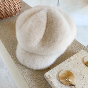 Winter Women’s New Thick Fur Straw Hat Luxury Mink Fur Warm Ear Protection Hat Outdoor Travel Windproof Fur Cap
