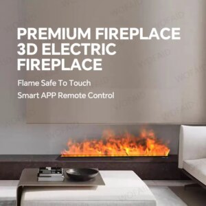 3D Illusionary Flame Electric Fireplace with Fog, Multicolor LED Wall-Mounted / Portable Fireplace Perfect for Christmas Decor