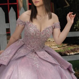 Customized Light lilac Off Shoulder Quinceanera Dress Tull crystal applique flower Lace Bow vestidos de 15 Quinceanera