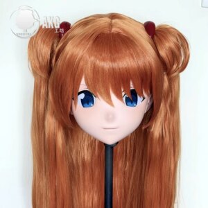 Customize Character Female/Girl Resin Kig Full Head With Lock Anime Cosplay Japanese Anime Kigurumi Mask