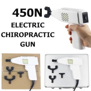 450N Electric Chiropractic Correction Gun Adjustable Chiropractic Tool 4 Heads Intensity Therapy Machine Spine Massager Body Re