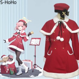 COS-HoHo Blue Archive Sumi Serina Christmas Nurse Red Dress Cosplay Costume New Year Halloween Party Role Play Outfit Any Size