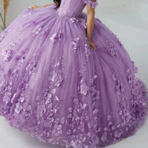 Customized Lilac Party Dresses Women Bead 3D Floral Puffy Skirt Vestido De xv Anos Sweet 15 16 Quinceanera Prom Occasion Dress