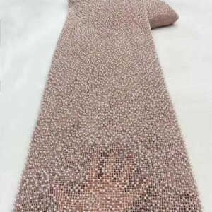 Latest Best Quality Popular Luxury Elegant African mesh lace With pearl Embroidery Fabric For Wedding Evening