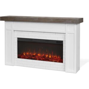 Electric Fireplace with Mantel for Livingroom or Bedroom, Replaceable Fireplace Insert Heater, Remote Control, Timer, Fire Place