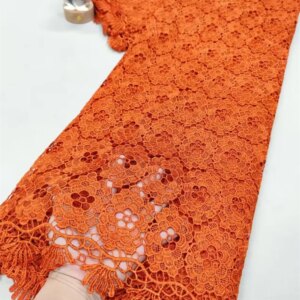 2025 Latest New African Fabrics Water Soluble French Guipure Lace African Tulle Cord Embroidered Fabric For Wedding Party W487-1