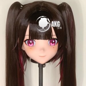 Customize Character Female/Girl Resin Kig Full Head With Lock Anime Cosplay Japanese Anime Kigurumi Mask
