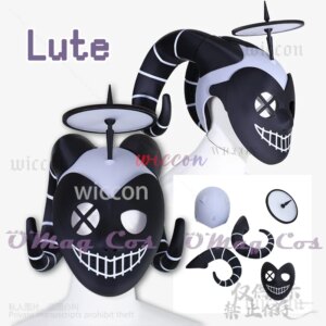 Anime Hasbin Lute Cosplay Costume 3D Printing Mask Angel Hotel For Halloween Christmas Party Props Polylactic Acid Customized