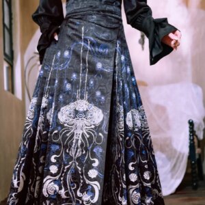 New Chinese Style Heavy Industry Weaving Gold Horse-face Skirt Daily Womens fashion Commute Advanced Feeling Chinese Style Skirt
