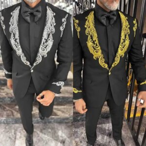 Classic Fit Wedding Tuxedos 2 Piece Set Jacket Pants One Button Men Suit Shawl Lapel Formal Groom Wear Party Suits Customized