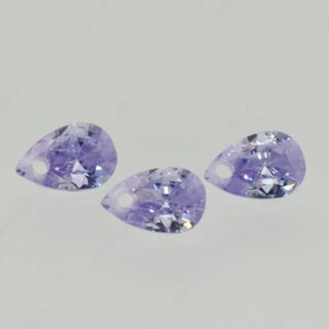 Brilliant Single Hole AAAAA Pear Cut Lavender Loose Cubic Zirconia cz Stone For Jewelry Making 4×6~15x20mm