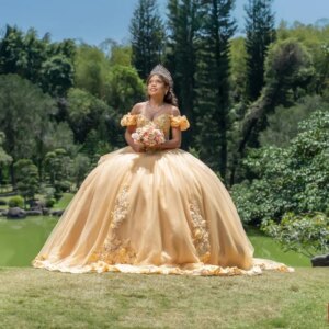 Customized Bright Yellow Off Shoulder Quinceanera Dress sequin Lace applique 3D flower Tull vestidos de 15 Quinceanera