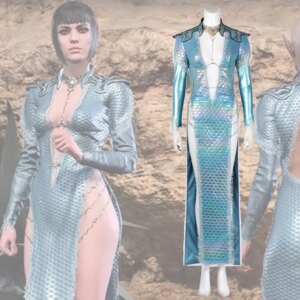 Gate 3 Wavemother Cosplay Costume Blue Ball Gown Wavemother’s Robe Woman Sexy Wavemother Outfit Custom Made