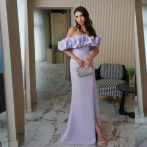 Customized Evening  Sexy Casual  Jersey Ruched Graduation A-line Off-the-shoulder Bespoke Occasion Gown Long Dresses