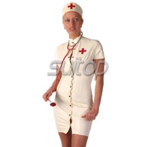 sexy latex cosplay nurse uniform skirt dress