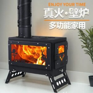 Fireplace household firewood stove real fire firewood fire firewood burner small stove cooking oven outdoor countryside indoor