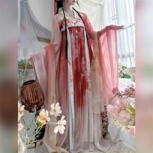 Ancient Chinese Costume Hanfu and North Dynasties Fairy Big Sleeve Shirt Chest Pleated Skirt Embroidered Ancient Style
