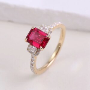 Provence trilogy rings 10KGold Anniversary Ring Lab Grown Gemstones DEF/VS Lab Diamonds half band wedding Personalized Custom