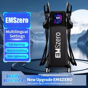 EMSzero Body Slimming Sculpting Fat Burning 6500WHIEMT 200Hz Machine Body Slimming Fat Burning Muscle Stimulation 4 Handles