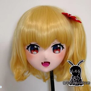 (RB242904)Customize Lockable Full Head Resin Cartoon Cosplay Japanese Character Anime Role Play Kigurumi Mask With Back Shell