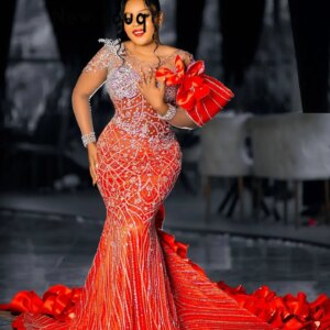 Customized 2025 Mermaid Prom Dresses African Sequined Crystals Beaded Plus Size Elegant Evening Gowns Long Party Birthday Dress
