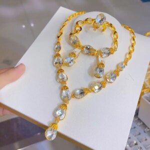 New European Dubai 24K Gold Plated Necklace, Earrings, Rings, Bracelets, Wedding Party Gifts for Lovers, Jewelry Set YY10628