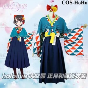 COS-HoHo Anime VTuber Hololive Ozora ZhengYue Kimono Uniform Cosplay Costume Halloween Carnival Party Role Play Outfit Women