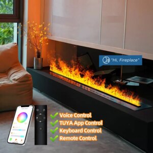 Remote Steam Water Steam Fireplace Indoor Fake Fire TV Decoration 3D LED Plug-in Modern Smart Electric Atomized Fireplace